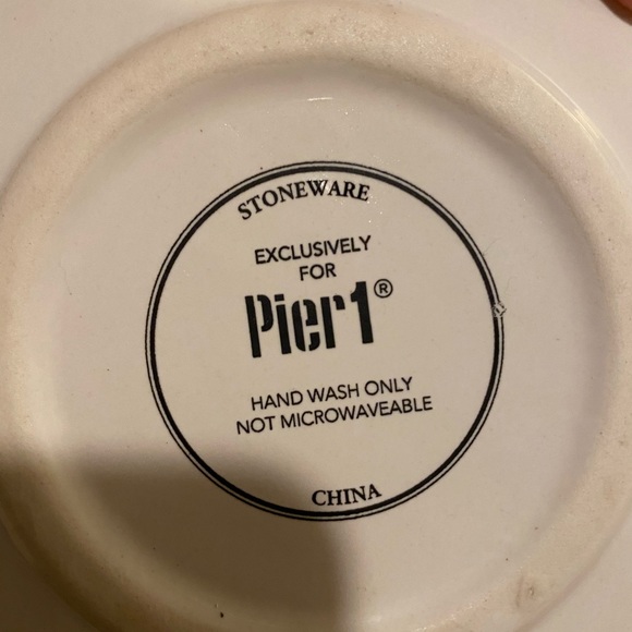 Pier 1 Set of 3 Stoneware Decorative Flower Plates - Picture 6 of 6